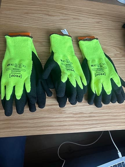 3Pack Prof Polar Latex arbetshandskar storlek 10 gul/svart