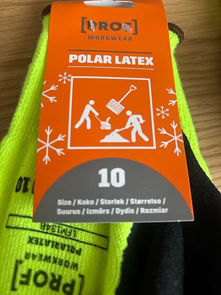 3Pack Prof Polar Latex arbetshandskar storlek 10 gul/svart
