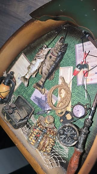 Knoptavla med spegel , unik