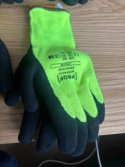 6pack Prof Polar Latex arbetshandskar storlek 10 gul/svart