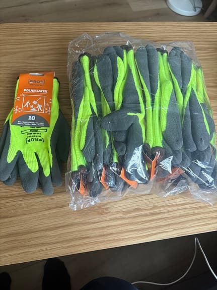 12pack Prof Polar Latex arbetshandskar storlek 10 gul/grå