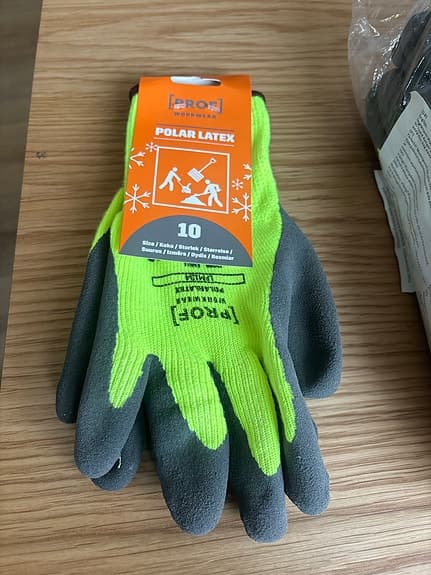 12pack Prof Polar Latex arbetshandskar storlek 10 gul/grå
