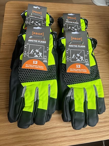 4pack Prof Arctic Flash arbetshandskar storlek 12 gul/svart