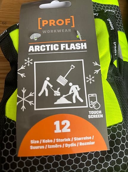 4pack Prof Arctic Flash arbetshandskar storlek 12 gul/svart
