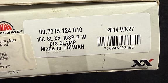 Heltny Sram XX SL 10-delad växelreglage höger