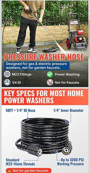 Högtrycksslang 15 m (M22, 220 bar) – Helt ny