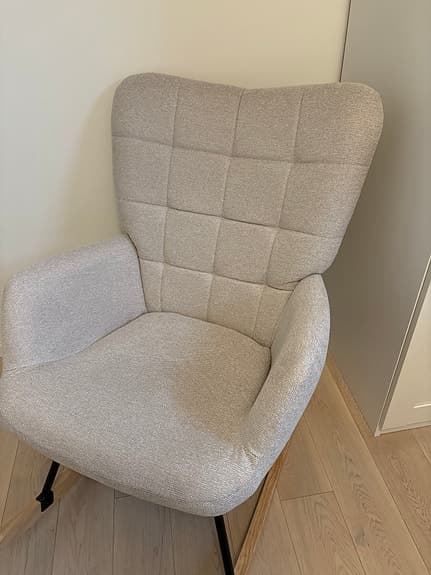 Gungstol fåtölj beige tyg