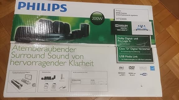 Philips HTS3020 hemmabiosystem DVD 5.1-kanals 200W svart