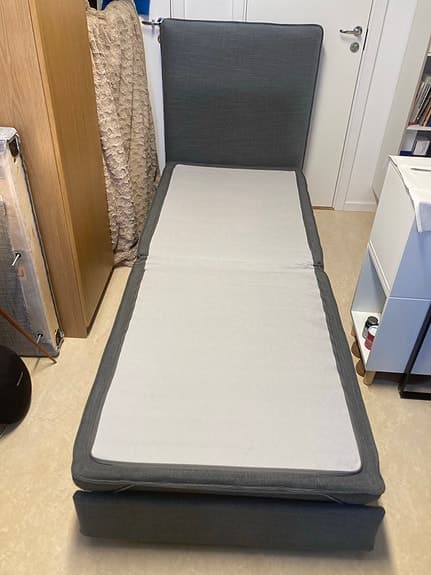 Nyskick  IKEA Vallentuna Bäddsoffa fåtölj Mörk Grå Inkl Hemleverans & Inbärning