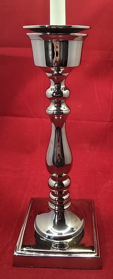 Lene Bjerre ljusstake silverfärgad metall H36 cm