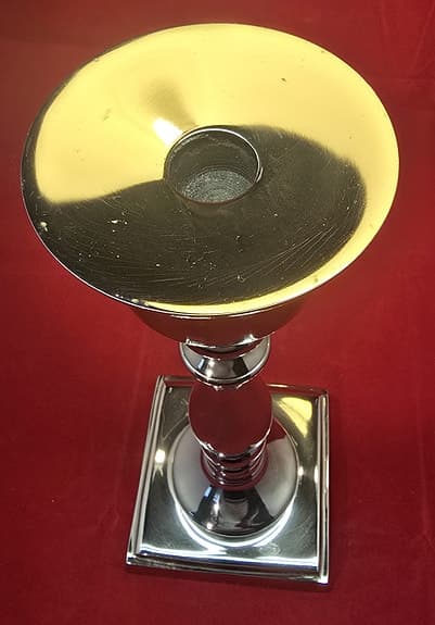 Lene Bjerre ljusstake silverfärgad metall H36 cm