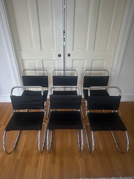 Vintage Mr 10 stolar,  design Mies Van Der Rohe x 6st