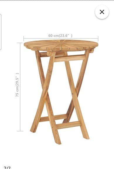 Oanvänt Utebord i teak 60 cm