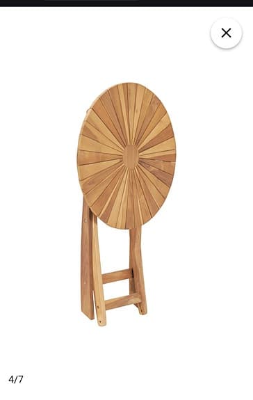 Oanvänt Utebord i teak 60 cm