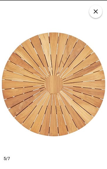 Oanvänt Utebord i teak 60 cm