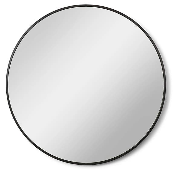 Stilren svart rund spegel