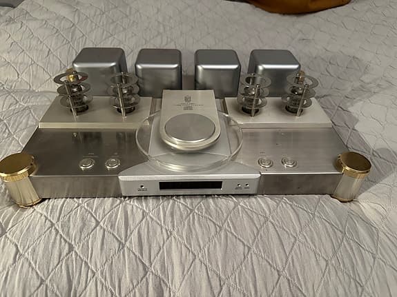 Stereopaket rörförstärkare, högtalare, cd spelare och ställ