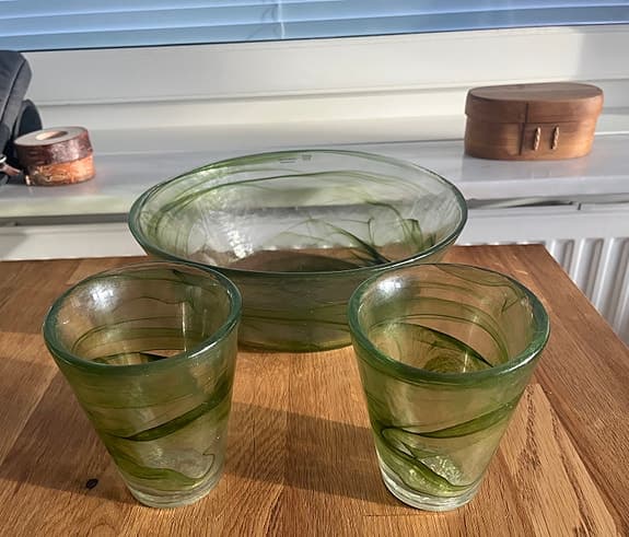 Kosta Boda skål med dryckesglas