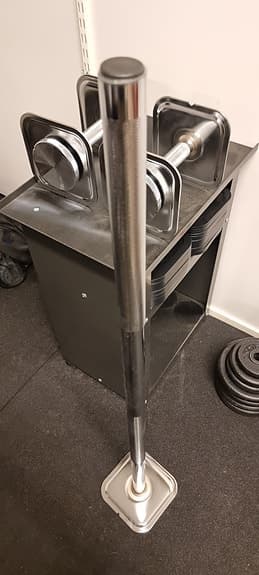 Ironmaster justerbara hantlar 2 x 34 kg inkl. stativ