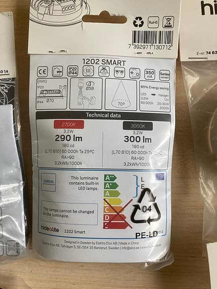 Tre st vita hide-a-lite LED-spotlights m. drivdon