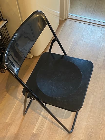 Fällstolar IKEA 1984 Niels Gammelgaard, svarta