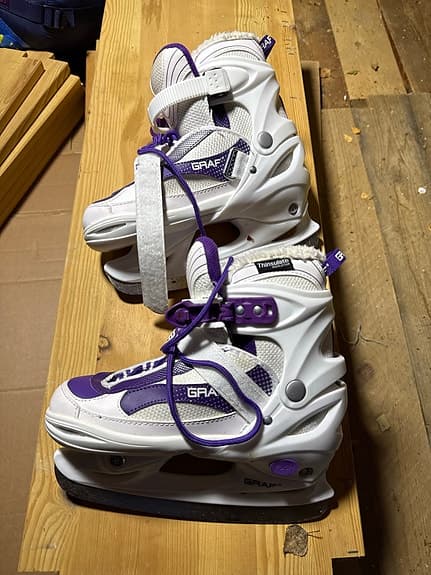 Graf skridskor barn storlek 32 vit lila