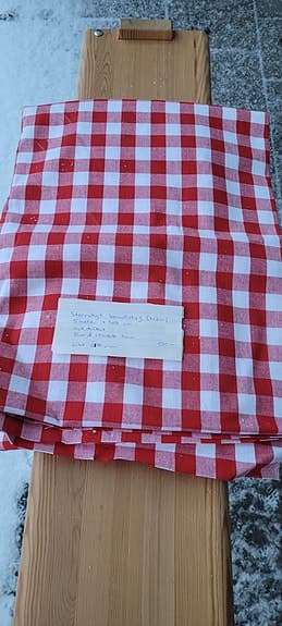 Bomullstyg storrutigt