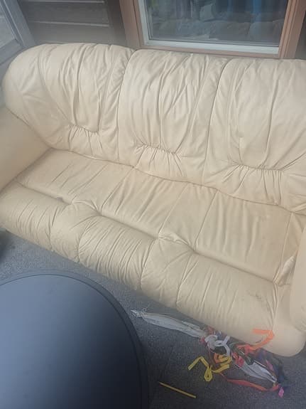 Mio soffa 3-sits beige läder