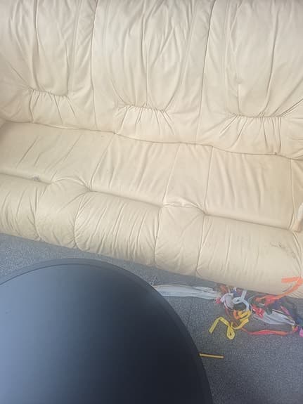 Mio soffa 3-sits beige läder