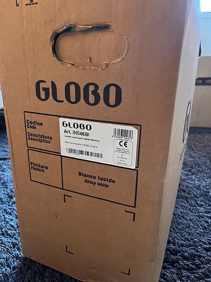 Globo handfat 46x37 cm vit porslin