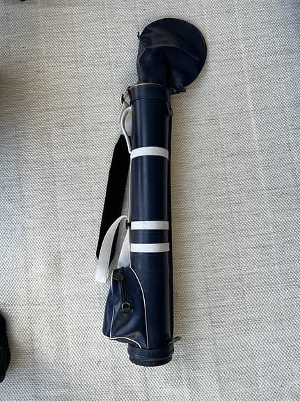 Golfbag bärbag blå vit i vinyl