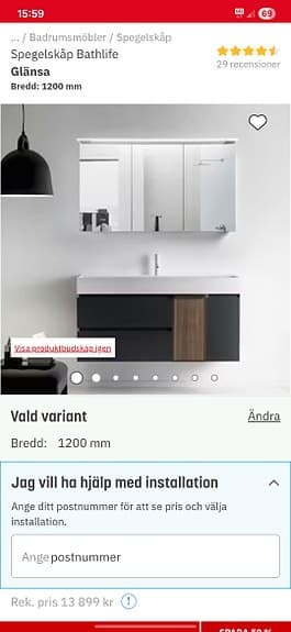 Högskåp och spegalskåp