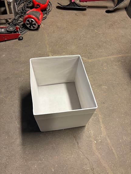 Ikea förvaringslåda tyg vit/svart