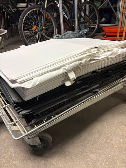 Ikea förvaringslåda tyg vit/svart