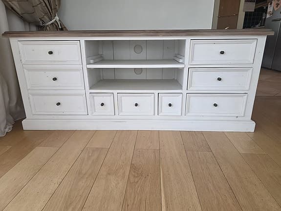 PGT Reclaimed Cornwall TV-bänk 160 cm – massiv trä, mycket förvaring