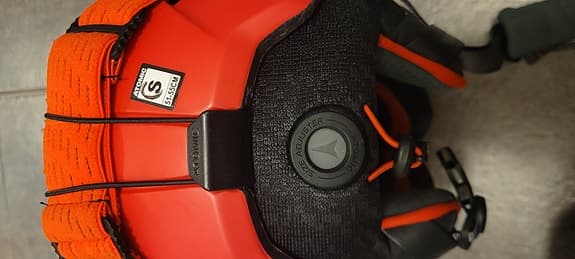 Skid- och snowboardhjälm med visir orange