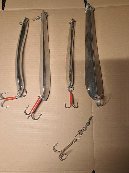 fiskedrag pilk silverfärgade rostfritt 500gr,750gr