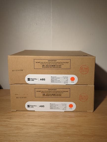 Genuin BambuLab Orange ABS 3D Filament 2st 1kg Rullar