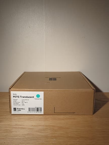 Genuin BambuLab  Transparant Teal / Cyan PETG 3D Filament 1kg Rulle
