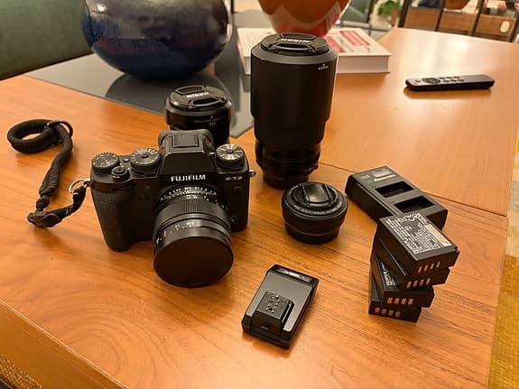 Mirrorless kamera Fujifilm X-T2 komplett kit - 4 objektiv, 4 batterier, blixt