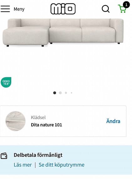 Mio Ruby divan soffa (höger)