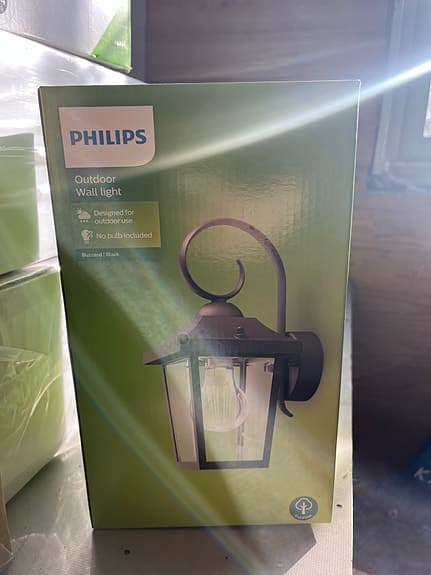Philips utomhus vägglampa svart