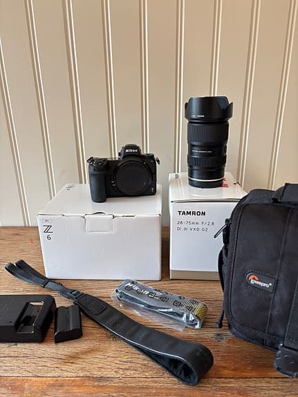 Nikon Z6 + Tamron 28–75mm f/2.8 G2 – Spegellös fullformat, mycket fint skick