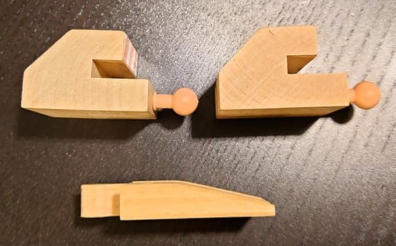 🛑🪵 3 ändbitar till träskenor (BRIO-kompatibla) – stopp & ramp ✨