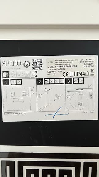 Badrumsspegel med belysning, anti-fog