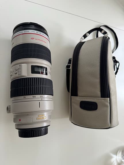 Canon EF 70-200mm f/2.8 L IS USM teleobjektiv vit