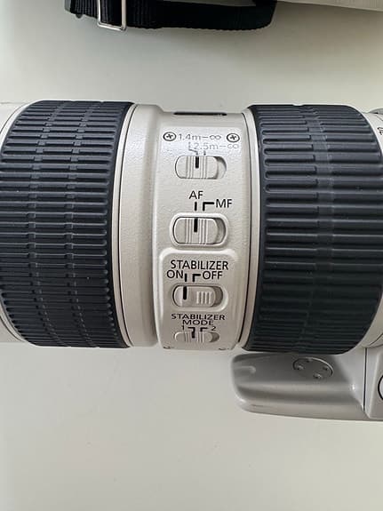 Canon EF 70-200mm f/2.8 L IS USM teleobjektiv vit