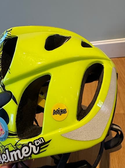 Cykelhjälm barn S 48–55 cm gul med mönster MIPS