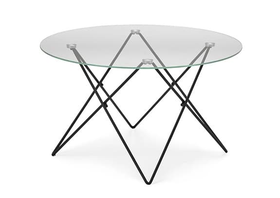 Mio soffbord glas med svart metallunderrede