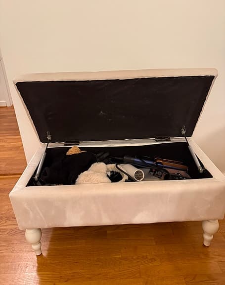 Förvaringsbänk sittpall 80x40 cm beige